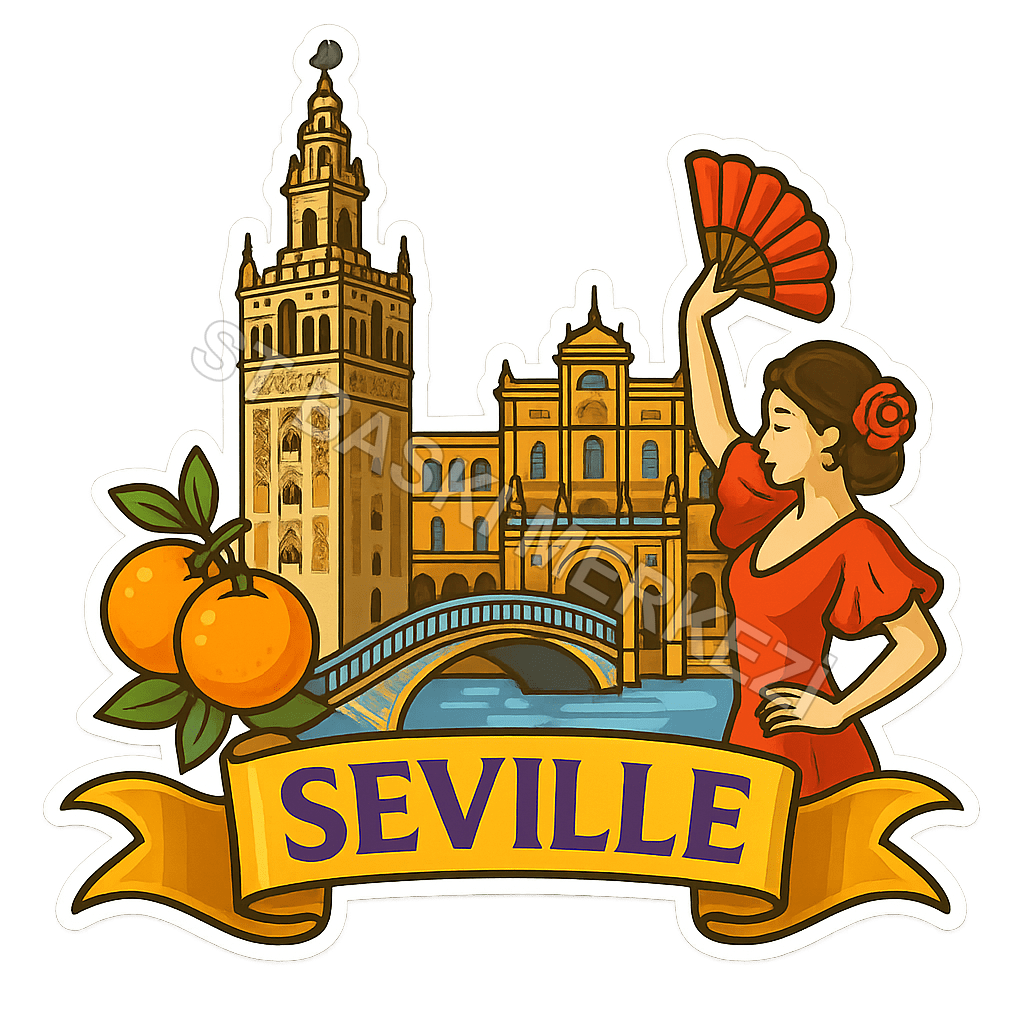 Seville Ahşap Magnet – Toptan UV Baskılı Retro Hediyelik Magnet - ST Baskı Merkezi