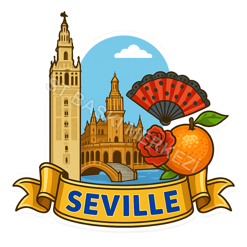 Seville Ahşap Magnet – Toptan UV Baskılı Retro Hediyelik Magnet - ST Baskı Merkezi
