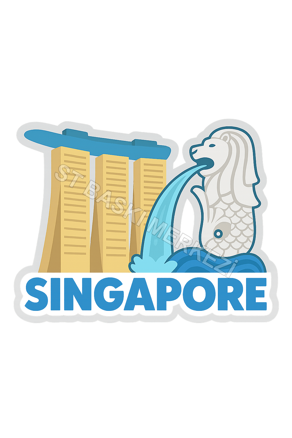 Singapore Ahşap Magnet – Toptan UV Baskılı Retro Hediyelik Magnet - ST Baskı Merkezi