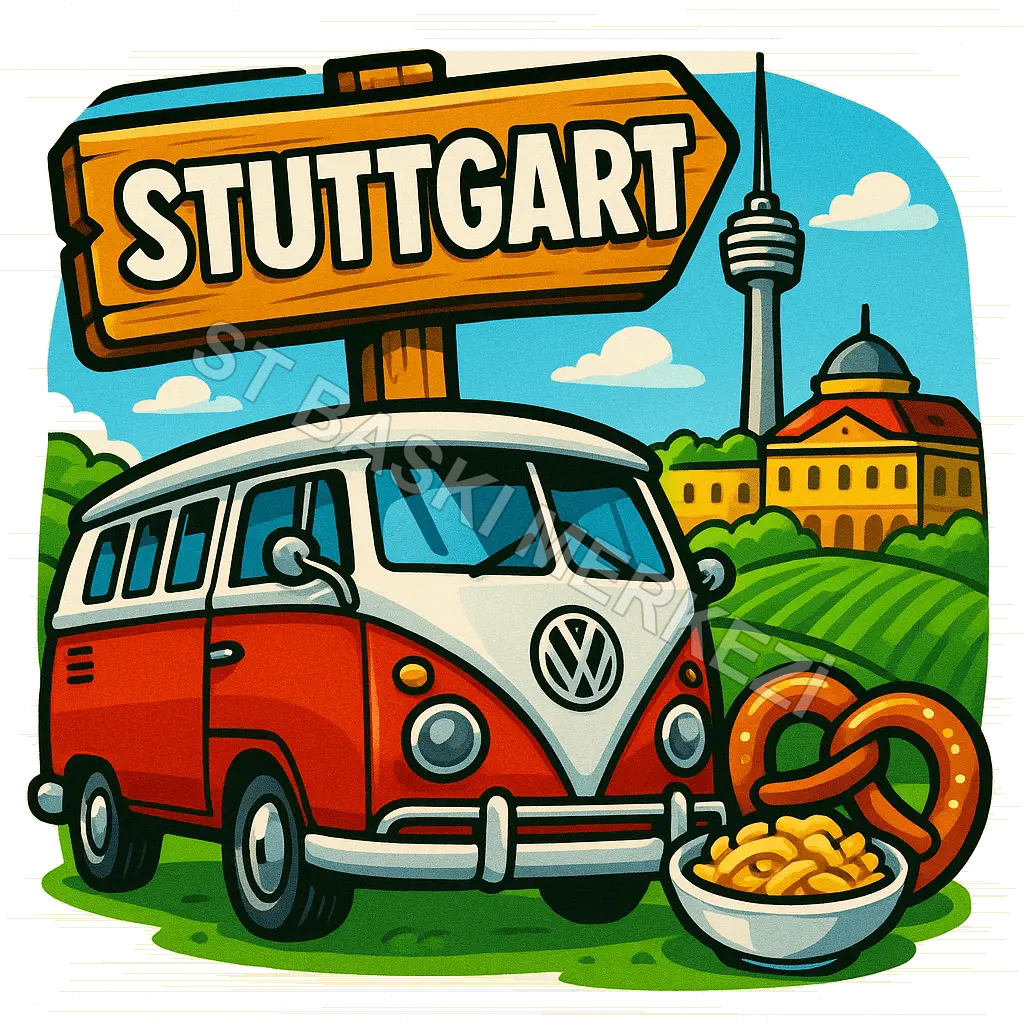 Stuttgart Ahşap Magnet – Toptan UV Baskılı Retro Hediyelik Magnet - ST Baskı Merkezi